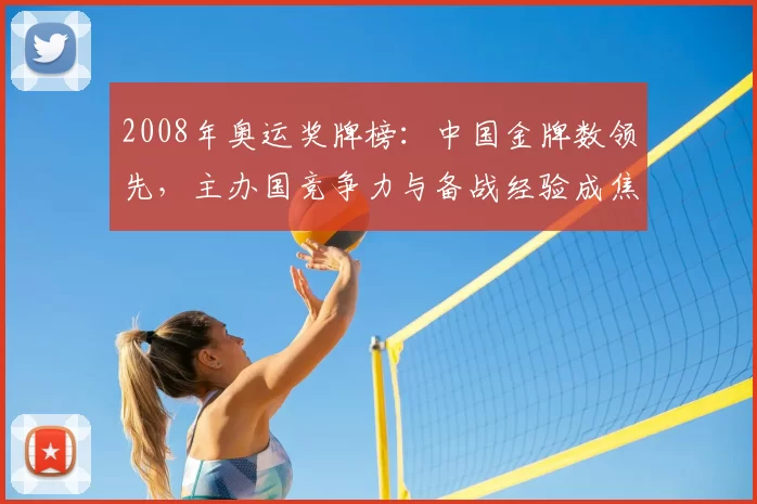2008年奥运奖牌榜：中国金牌数领先，主办国竞争力与备战经验成焦点